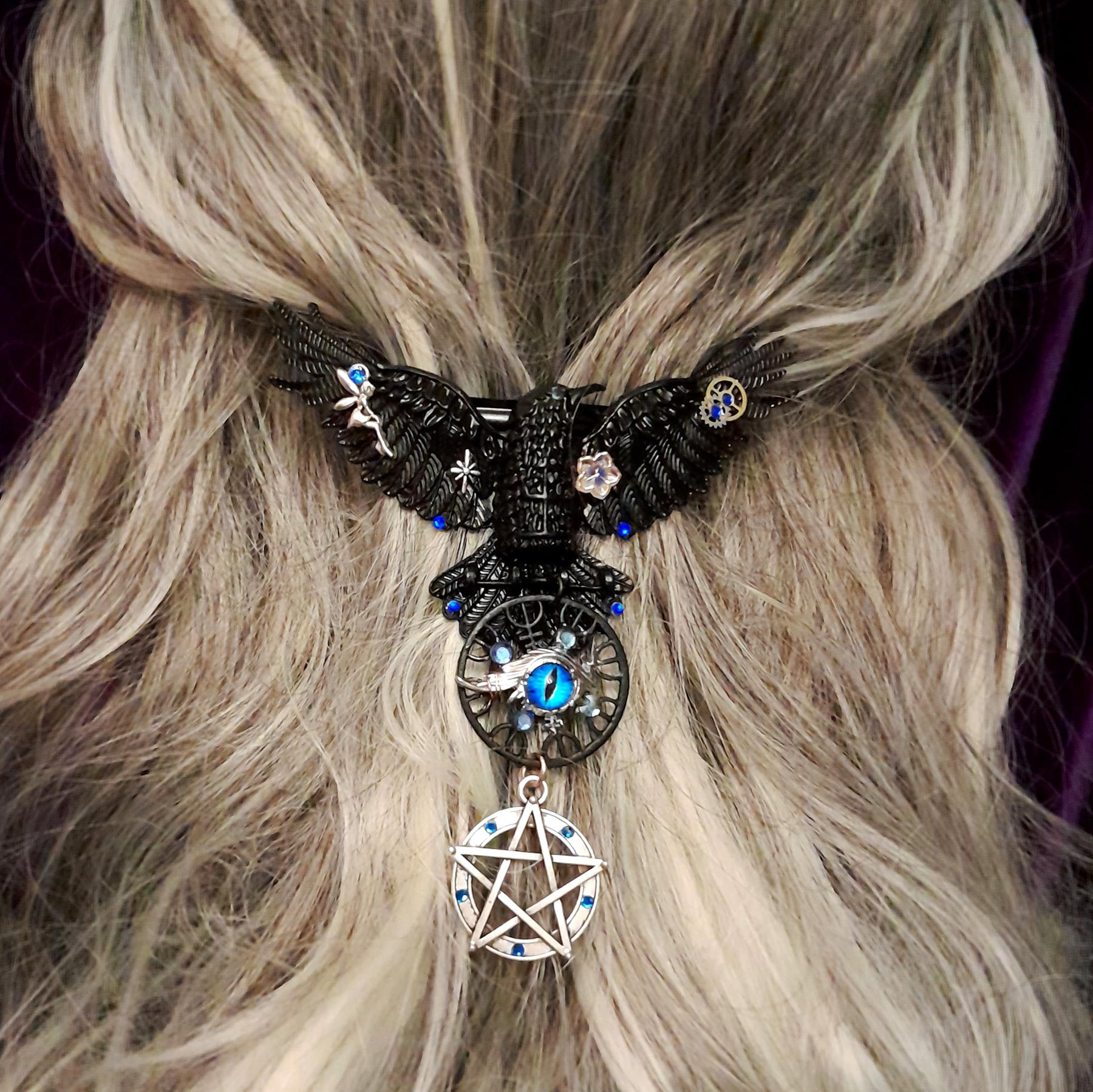 Black Raven Hairclip Bohemian Style Barrette