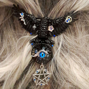 Black Raven Hairclip Bohemian Style Barrette