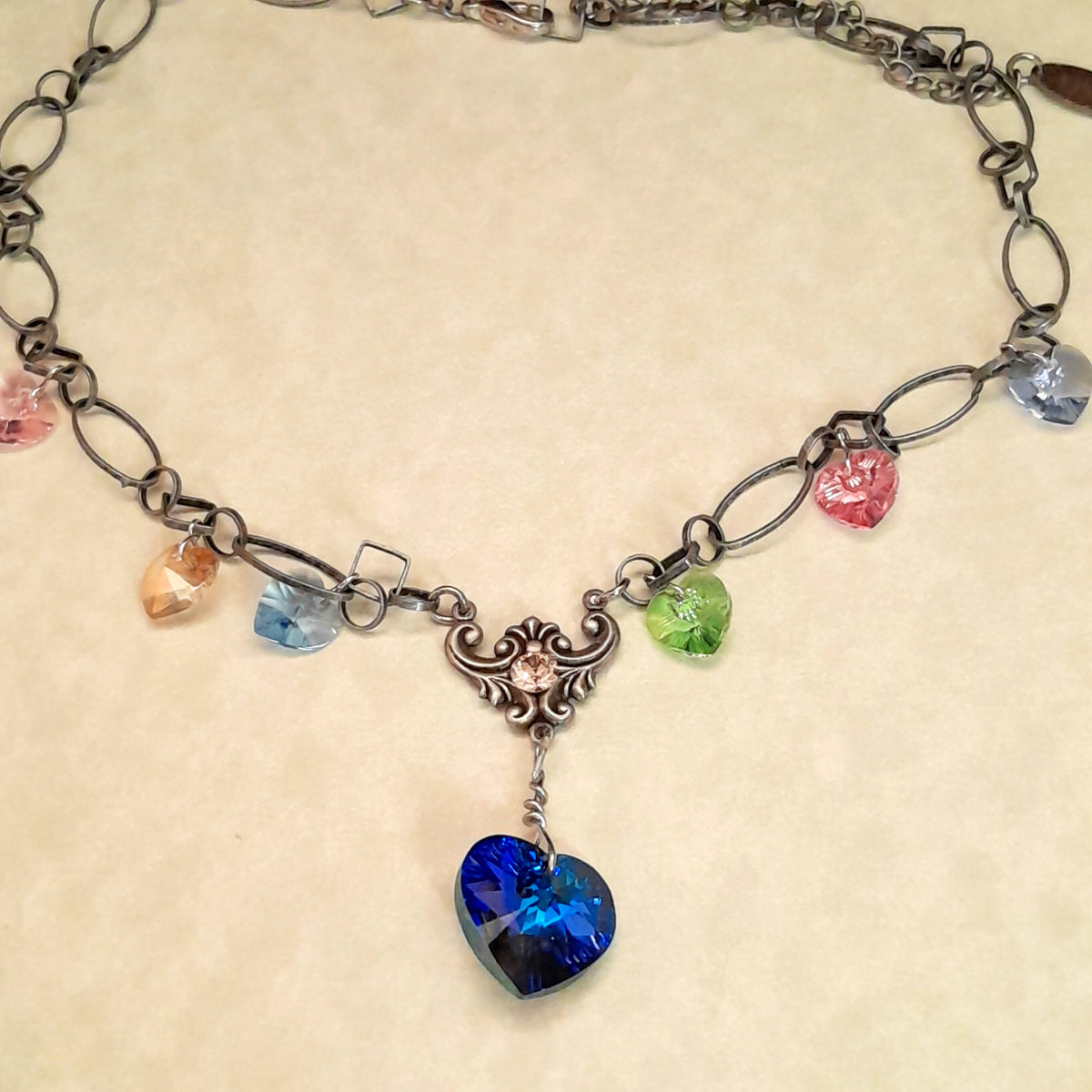 Multicolor Hearts Love Necklace