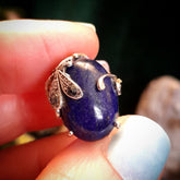 Adjustable Ring Lapis Lazuli Dragonfly