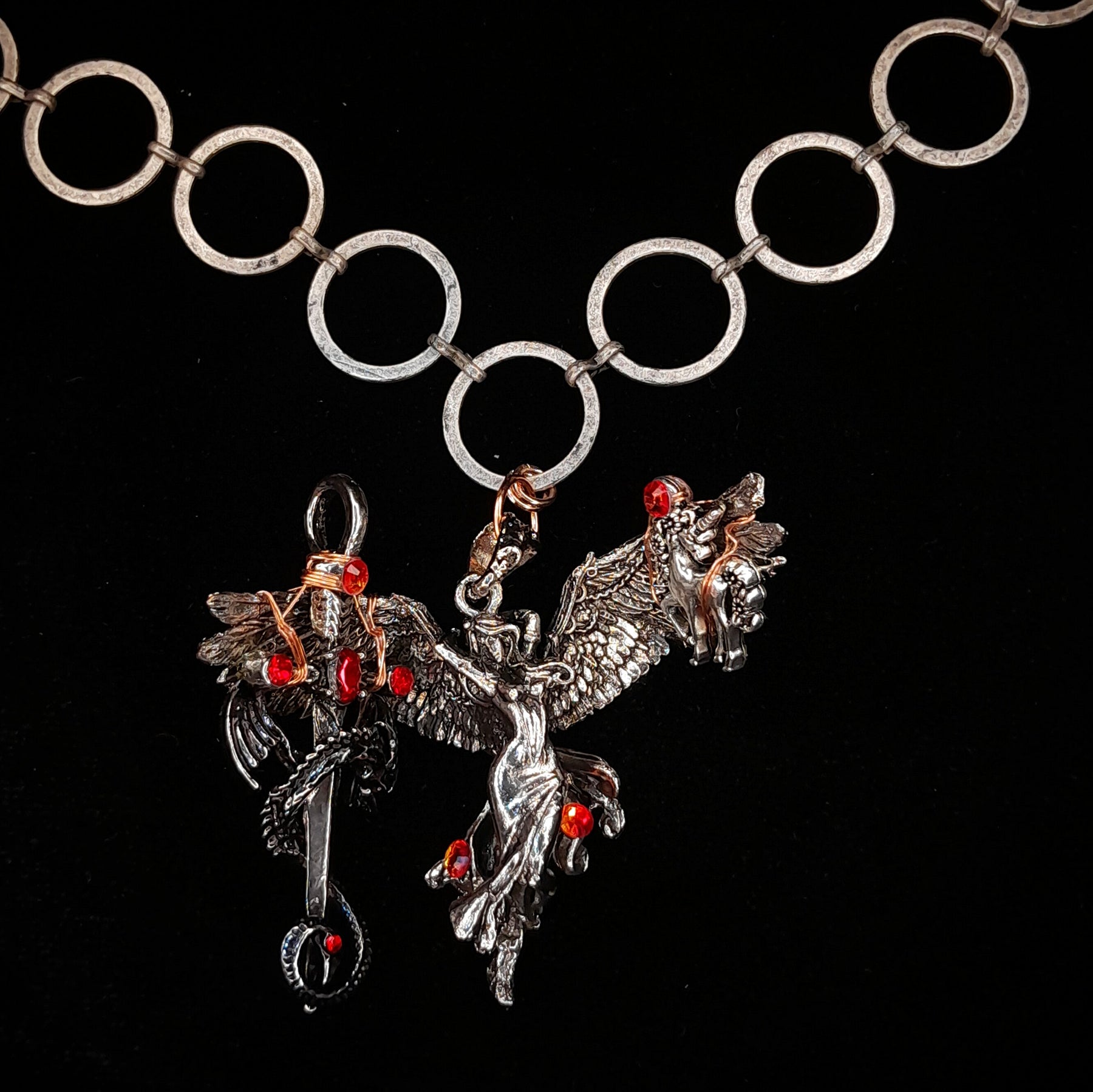 Winged Angel Dragon Fantasy Necklace