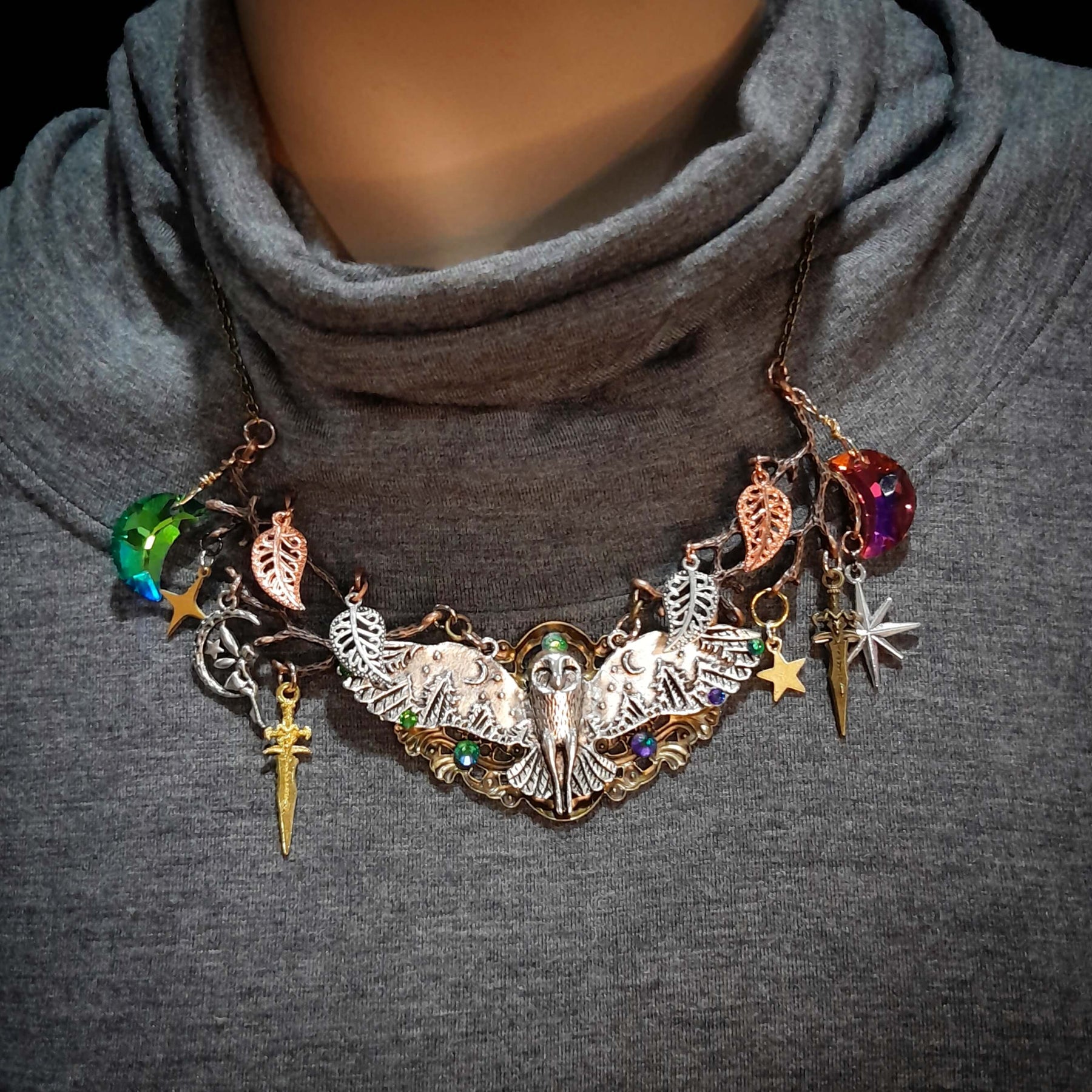 Owl Fantasy Statement Necklace