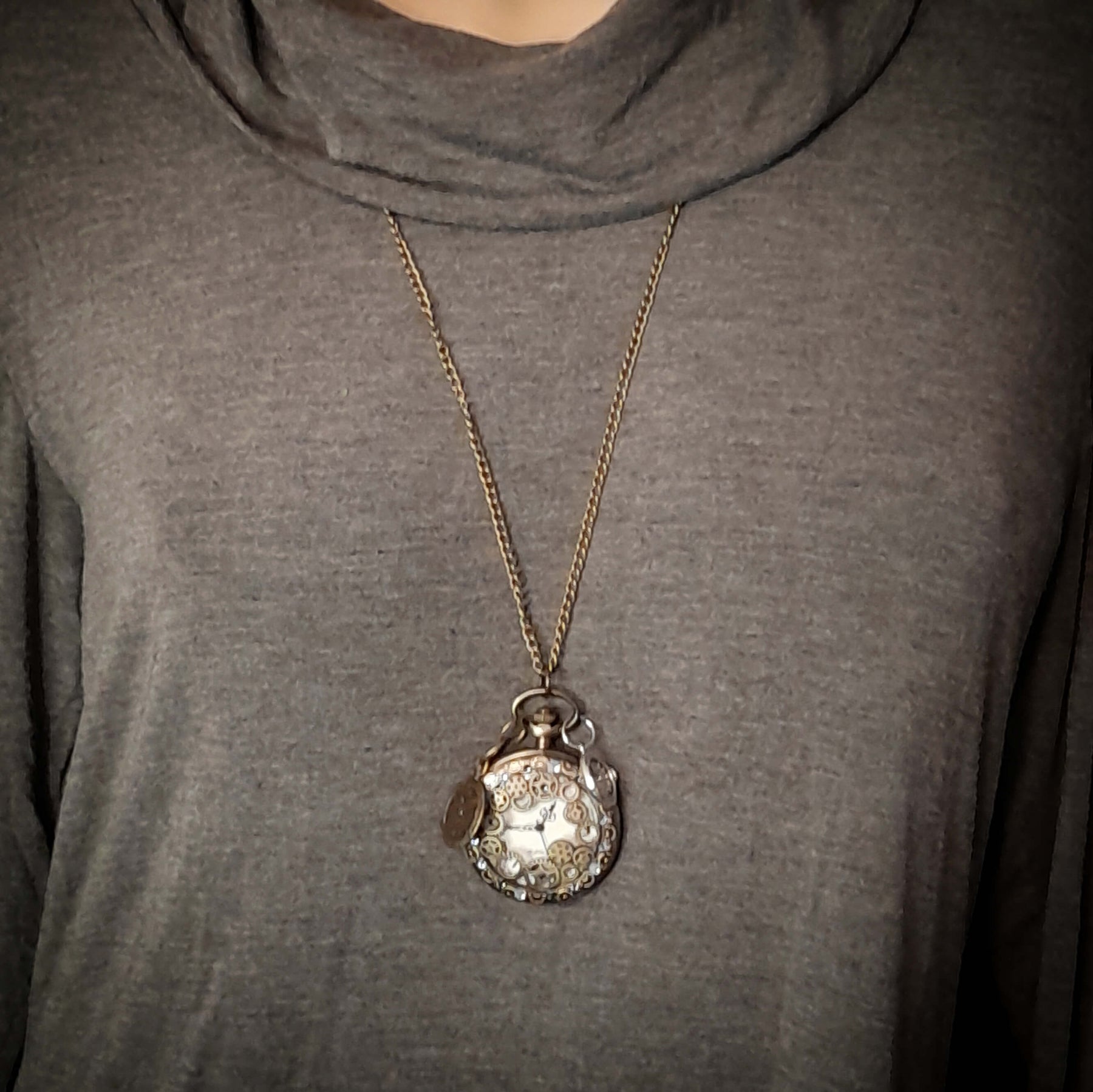 Steampunk Magical Pocket Watch Necklace