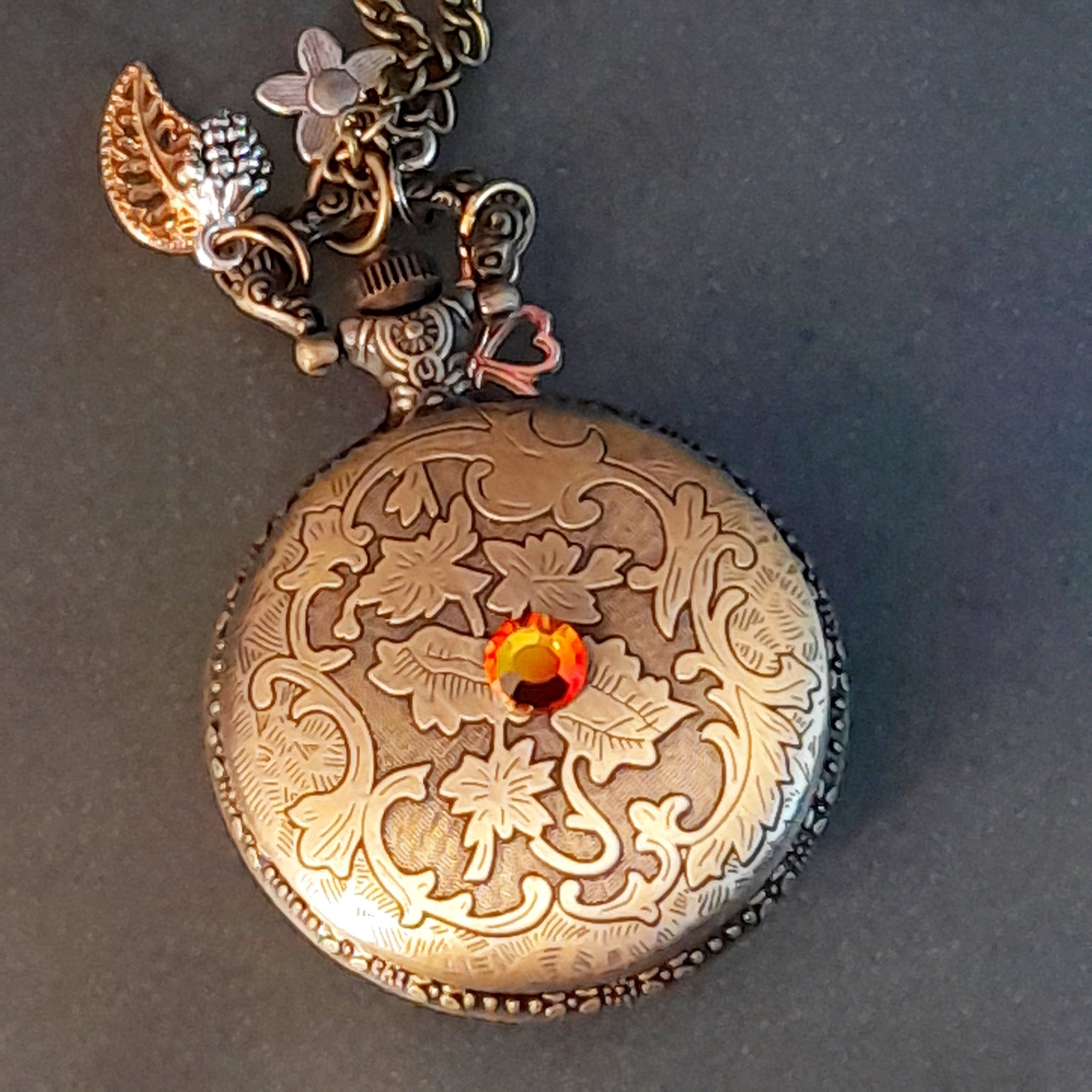 Butterfly Vintage Style Pocket Watch Necklace