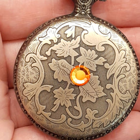 Butterfly Vintage Style Pocket Watch Necklace