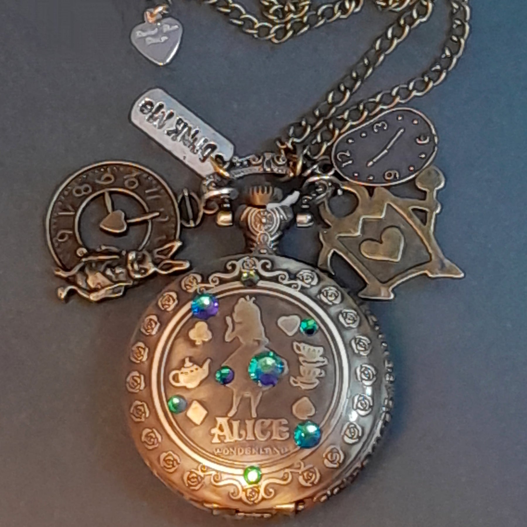 Alice in Wonderland Pocket Watch Necklace