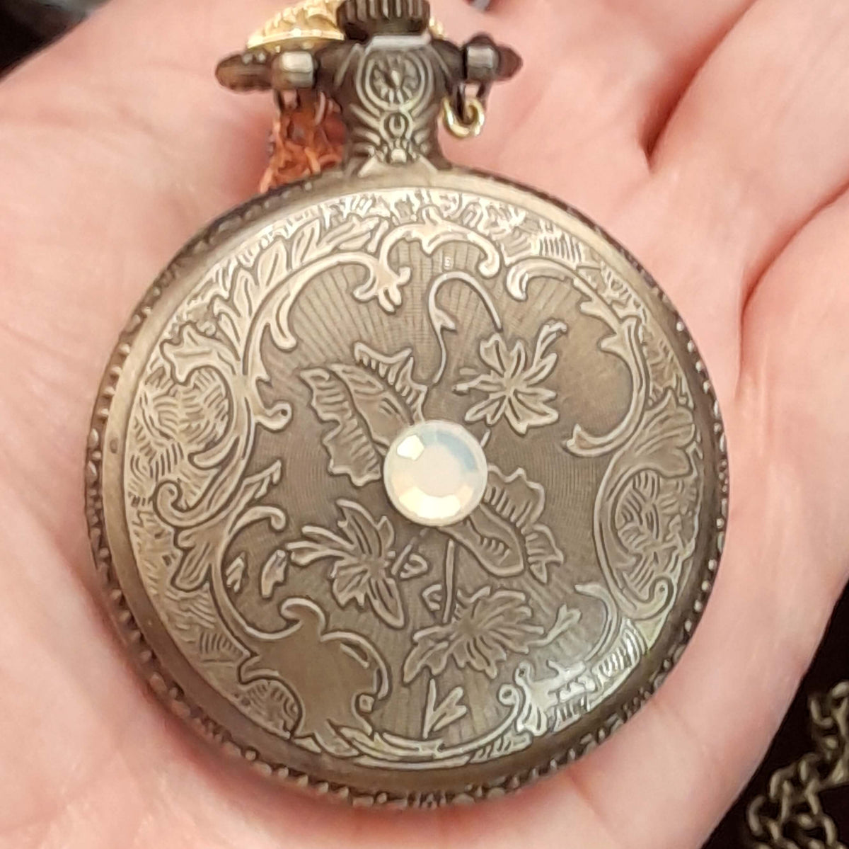 Rose Flower Garden Pocket Watch Necklace