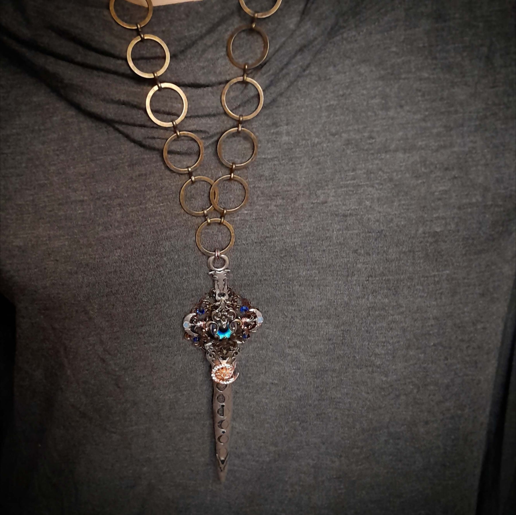 Blue Eye Sword Necklace