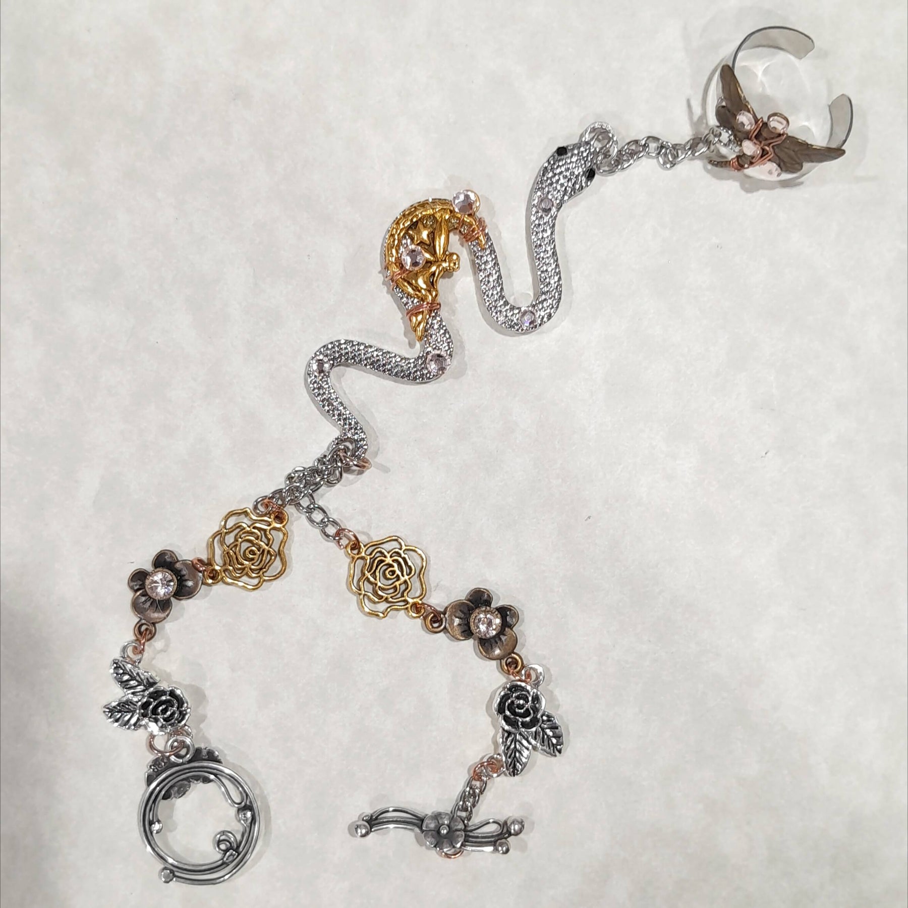 Snake & Dragonfly Fantasy Hand Chain