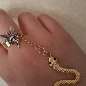 Gold Snake Fairy Fantasy Hand Chain