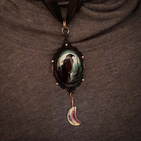 Magical Crow Cabochon Necklace