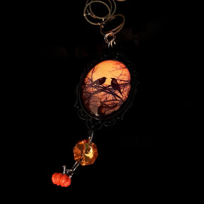 Pumpkin & Birds Cabochon Necklace