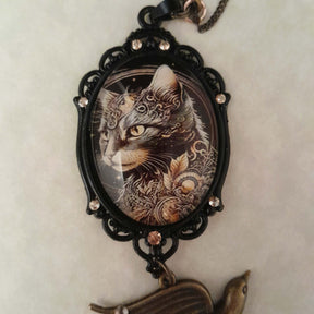 Cat & Phoenix Cabochon Necklace