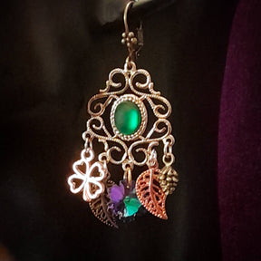 Green Crystal Chandelier Earrings