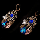 Blue Crystal Chandelier Earrings