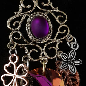 Purple Crystal Chandelier Earrings