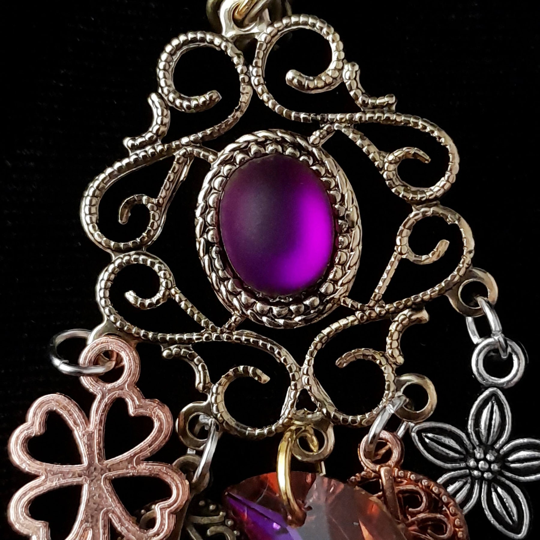 Purple Crystal Dangle Necklace