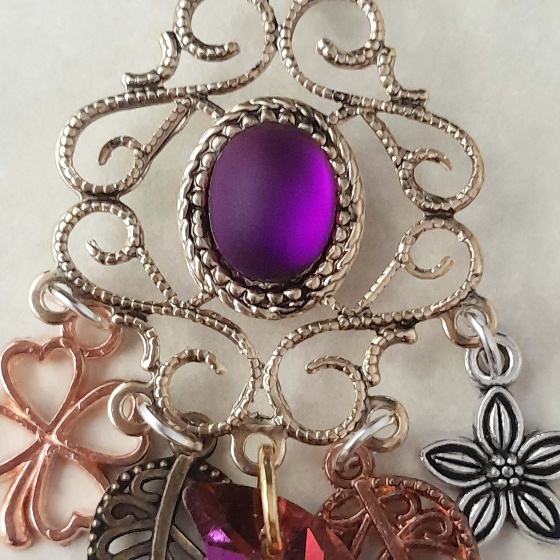 Purple Crystal Dangle Necklace