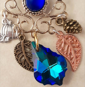 Blue Crystal Dangling Necklace