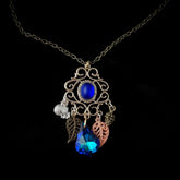 Blue Crystal Dangling Necklace