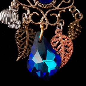 Blue Crystal Dangling Necklace