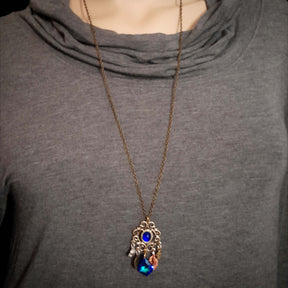 Blue Crystal Dangling Necklace