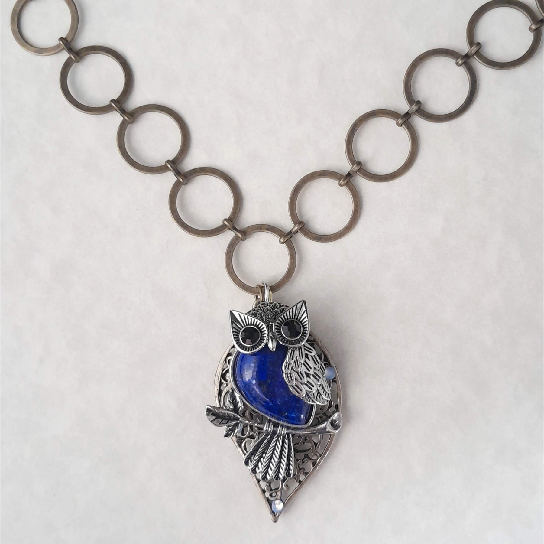 Lapis Lazuli Blue Owl Necklace