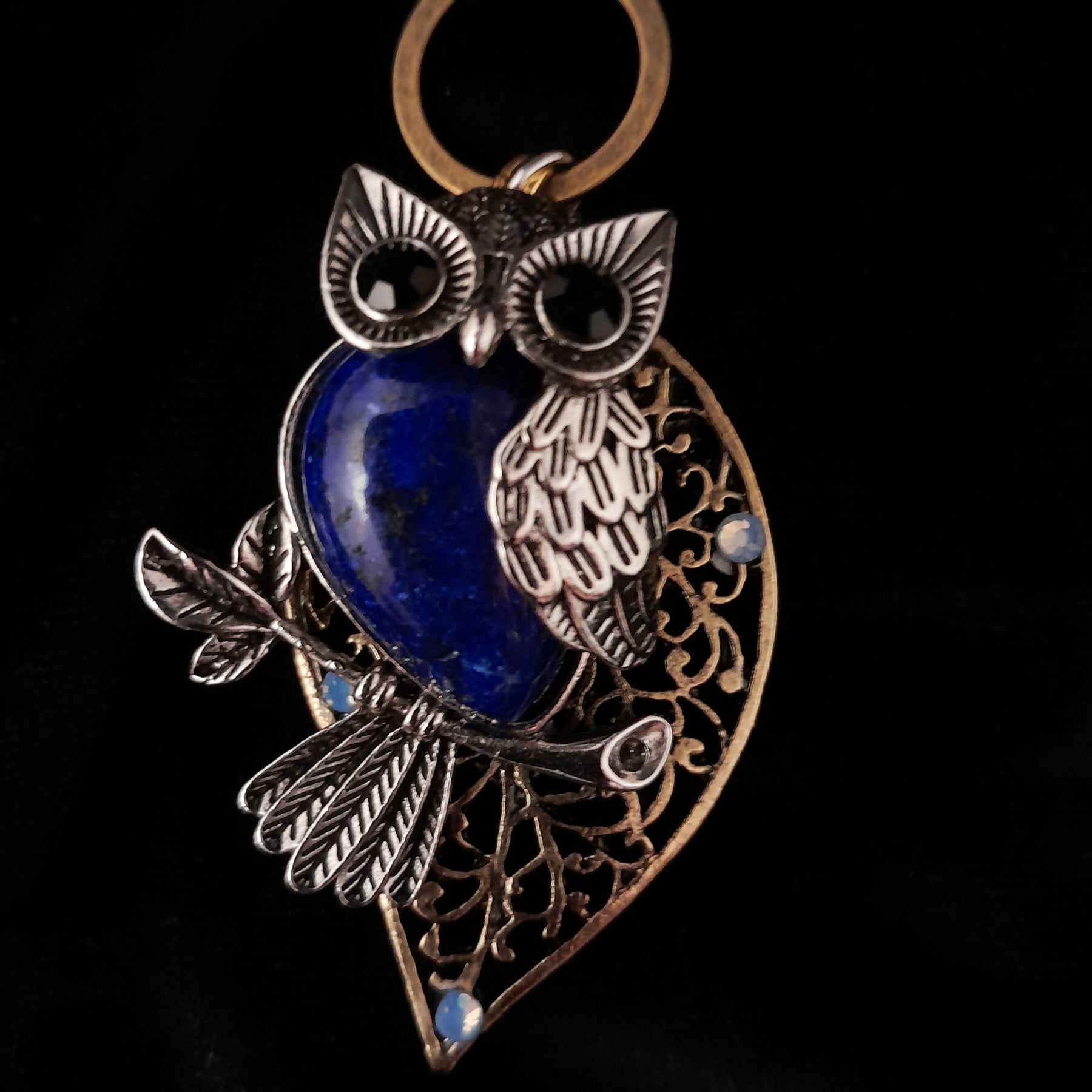 Lapis Lazuli Blue Owl Necklace