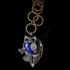 Lapis Lazuli Blue Owl Necklace