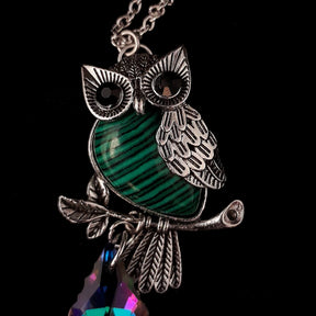 Green Malachite Owl Necklace