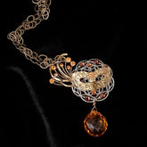 Fantasy Mask Topaz Crystal Necklace