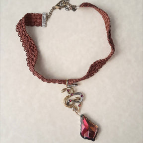 Double Snake Large Crystal Necklace