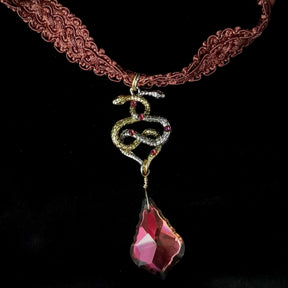 Double Snake Large Crystal Necklace