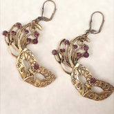 Purple Amethyst Mask Dangle Earrings