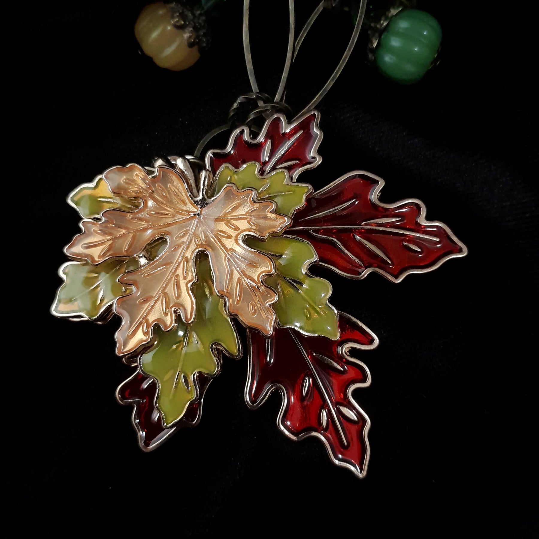 Pumpkin Maple Leaf Nature Necklace