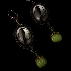 Black Crow & Pumpkin Earrings