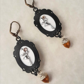 Witchy Crow & Acorn Earrings