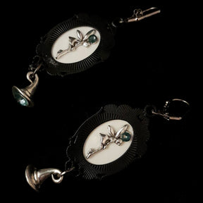 Crow Witchy Cabochon Earrings