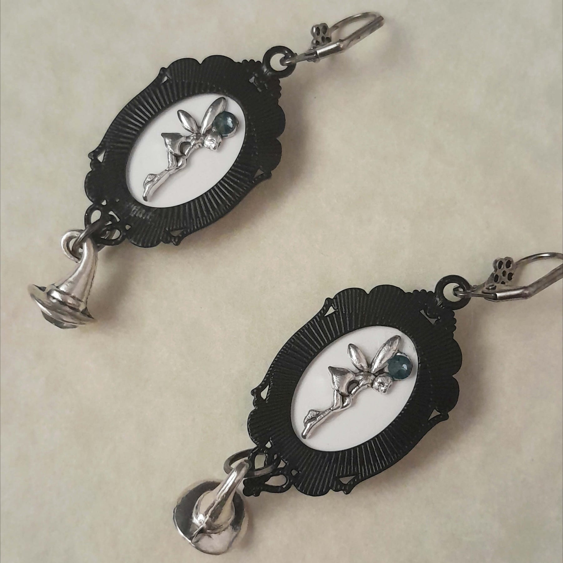 Crow Witchy Cabochon Earrings