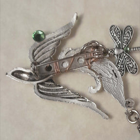 Phoenix & Dragonfly Fantasy Brooch Pin