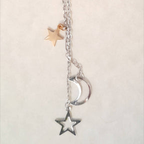 Moon & Stars Chain Cuff Earrings