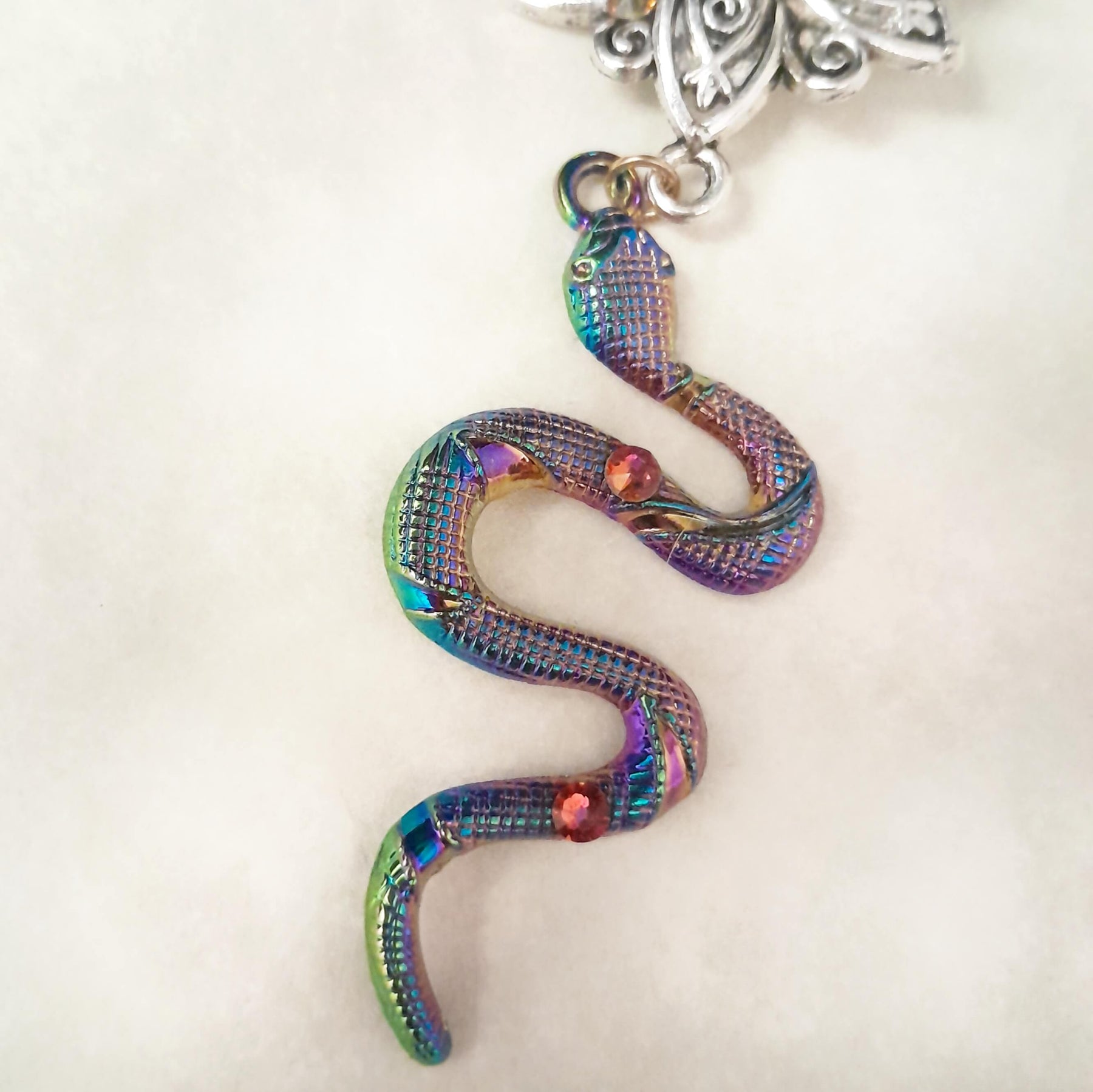 Peacock Mask Multicolor Snake Necklace