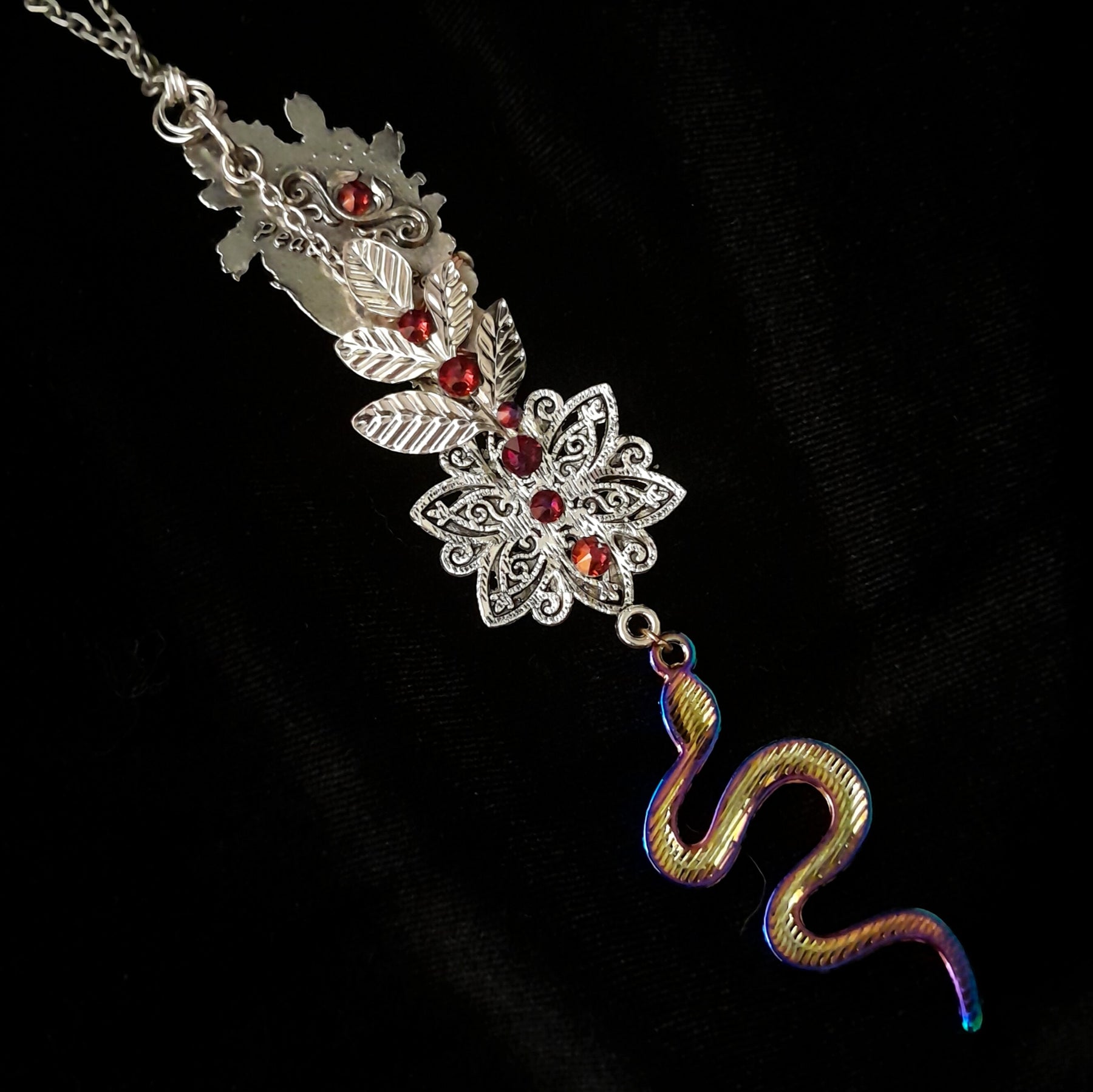 Peacock Mask Multicolor Snake Necklace