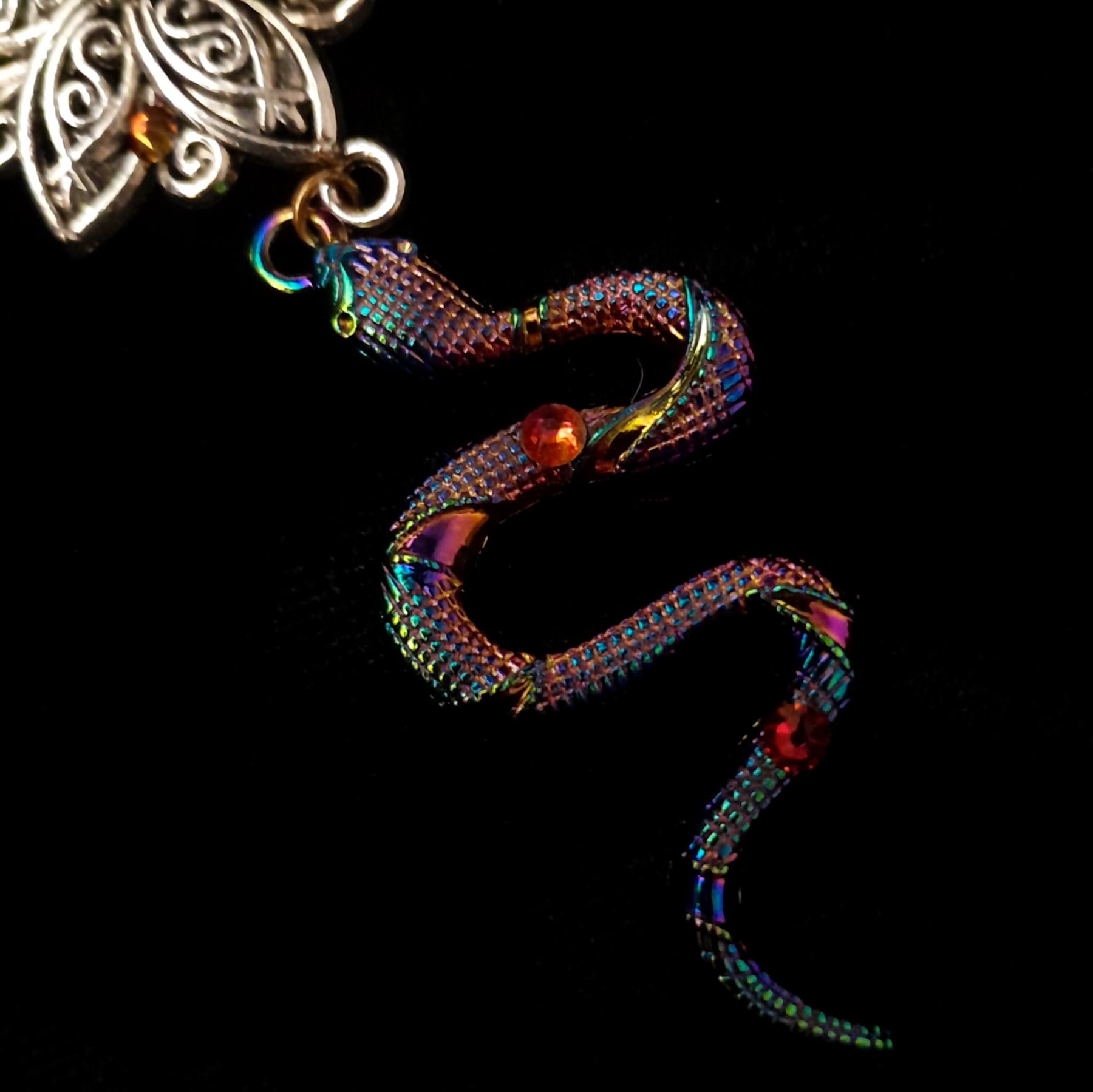 Peacock Mask Multicolor Snake Necklace