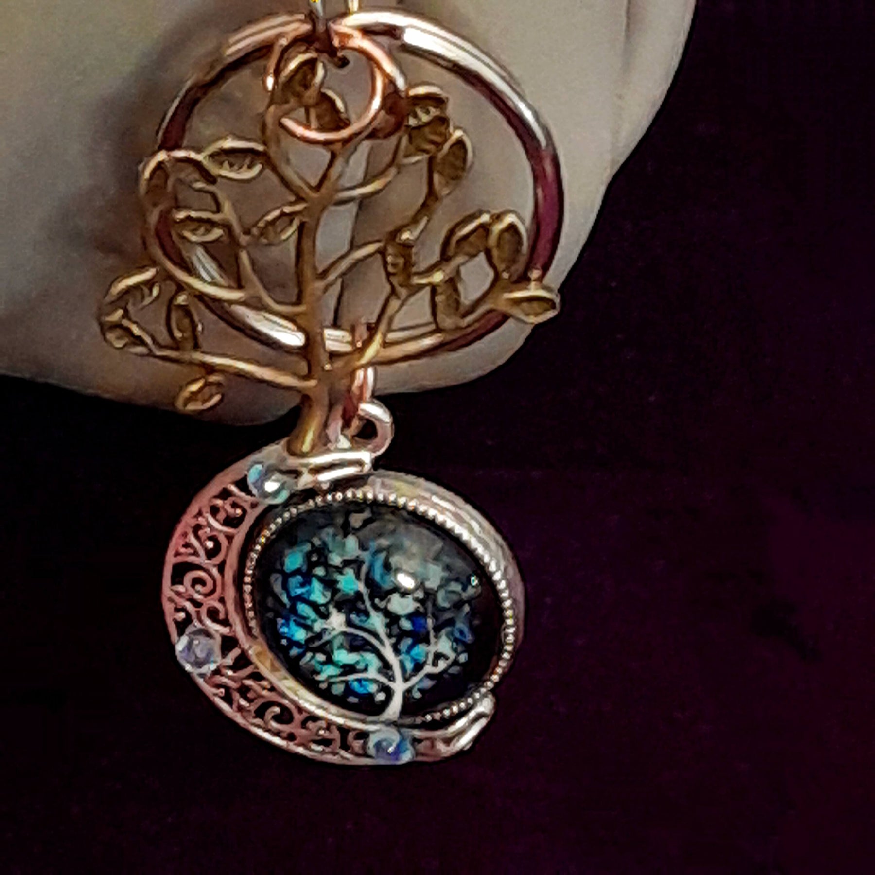 Tree of Life Moon Purse Charm