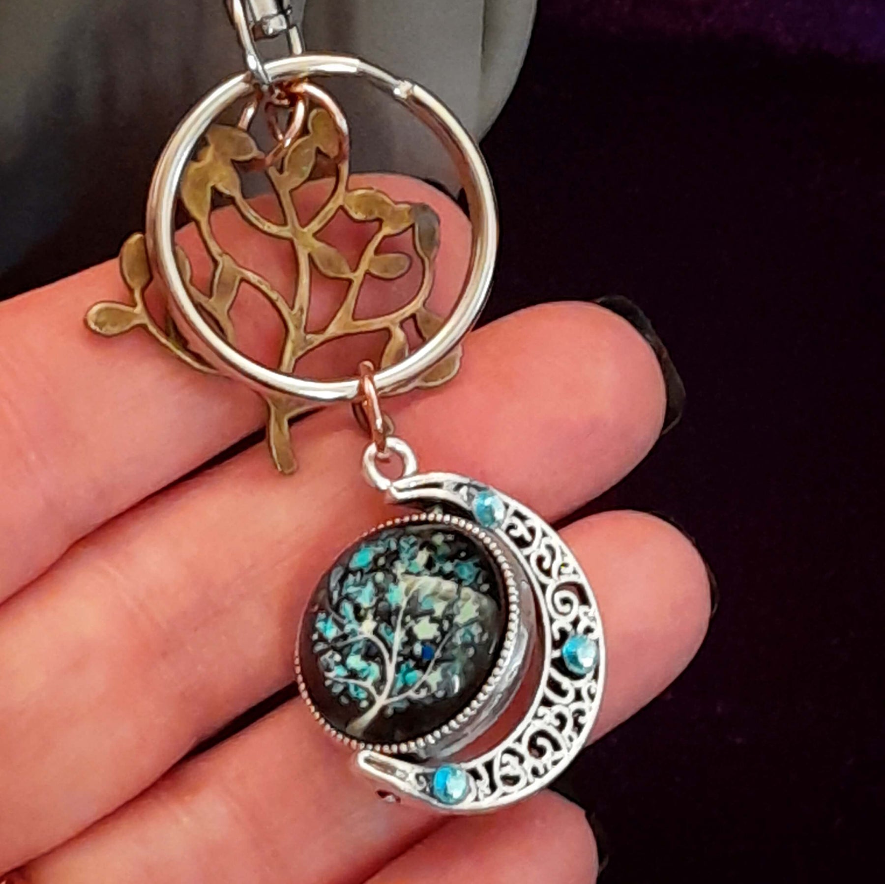 Tree of Life Moon Purse Charm