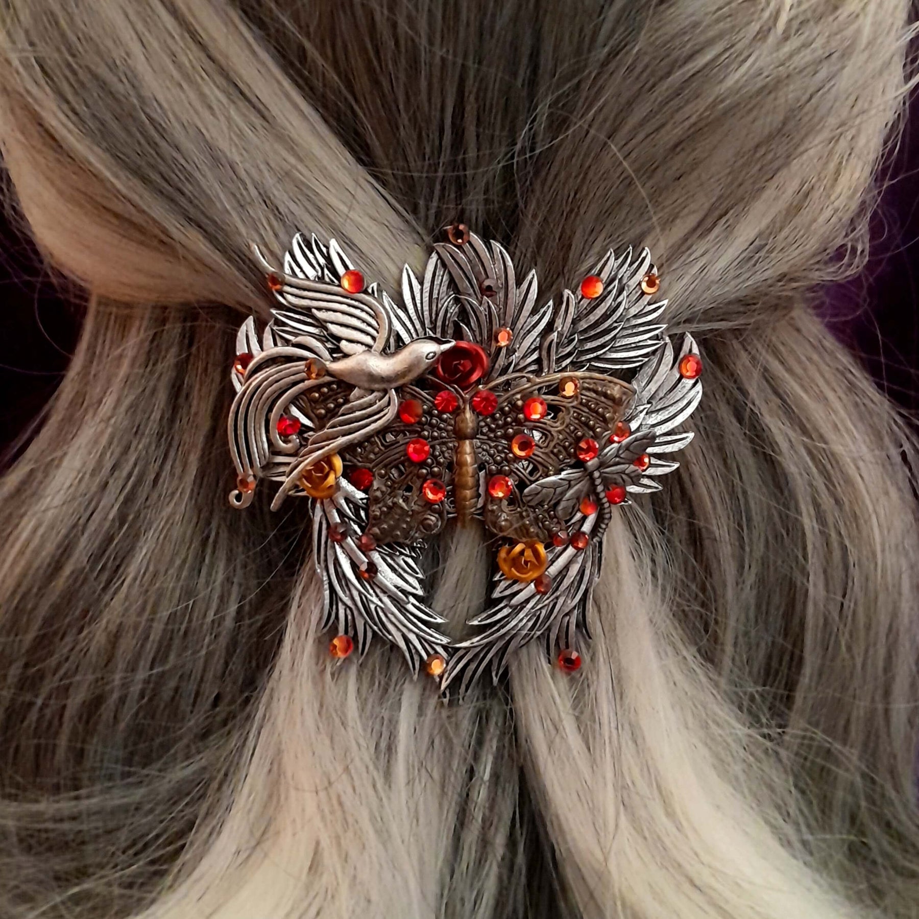 Phoenix Fire Bird Winged Hairclip