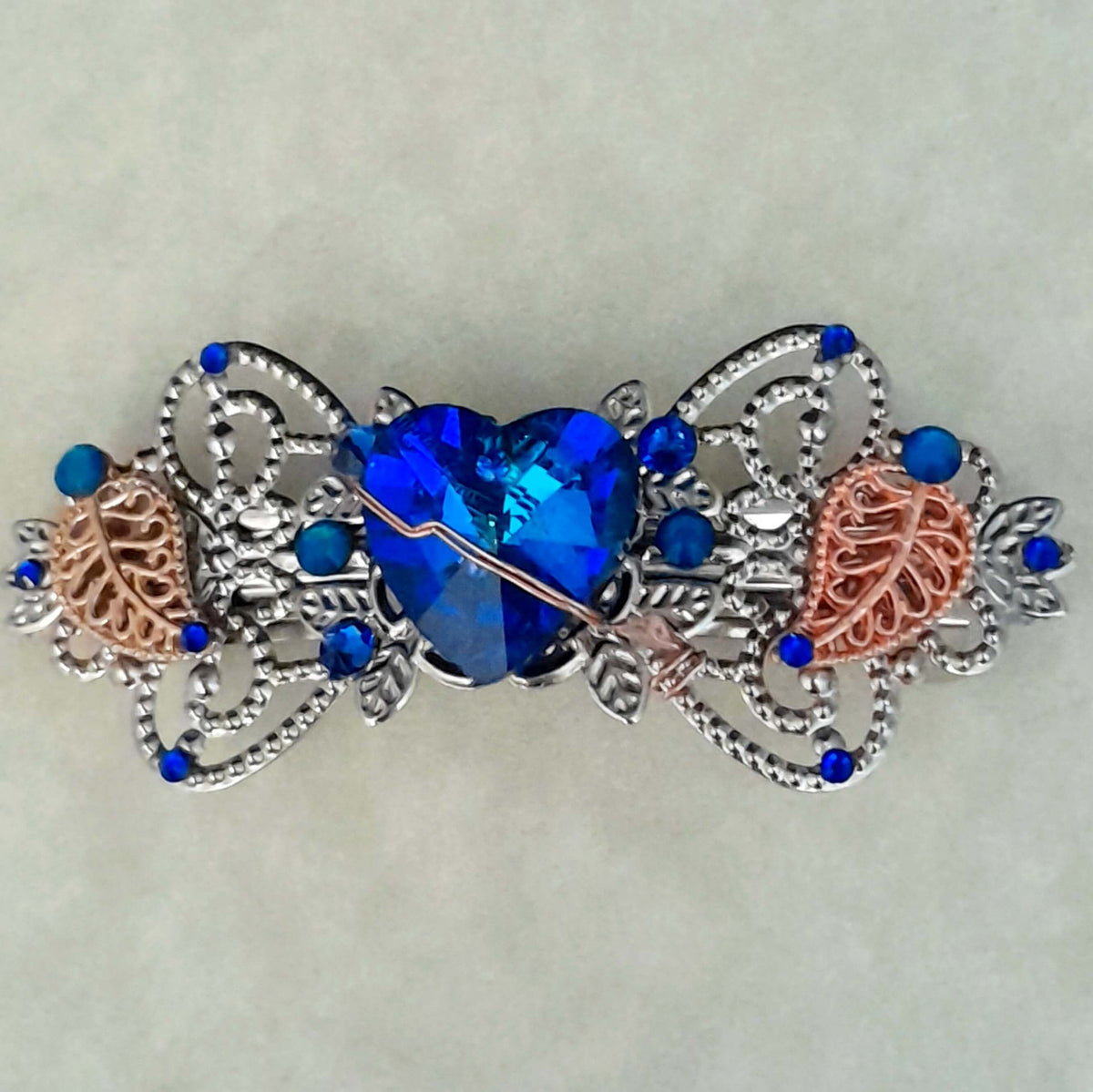 Sapphire Blue Filigree Hairclip