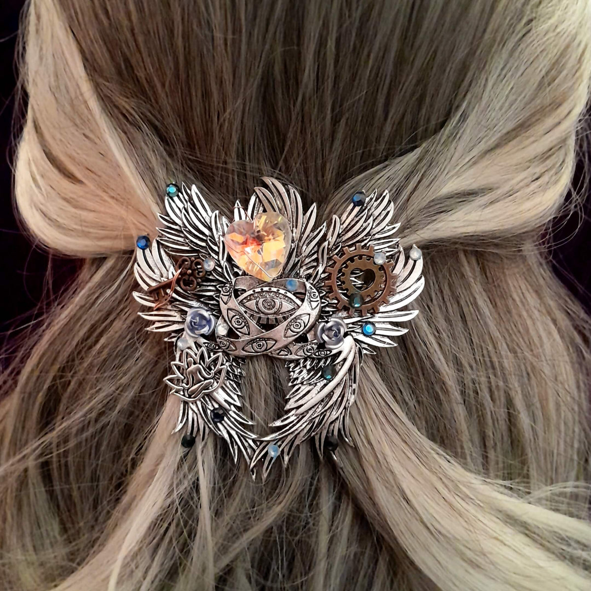 Fantasy Angel Wings Evil Eye Hairclip