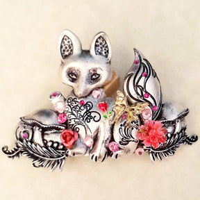 Silver Fox Floral Pink Hairclip